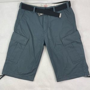Mens Levi’s Size 34 Blue Grey Belted Cargo Short
